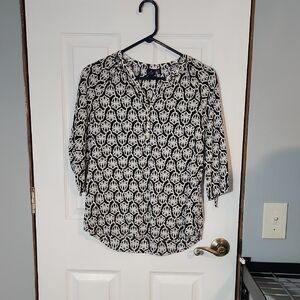 Kaari Blue Black and White Blouse